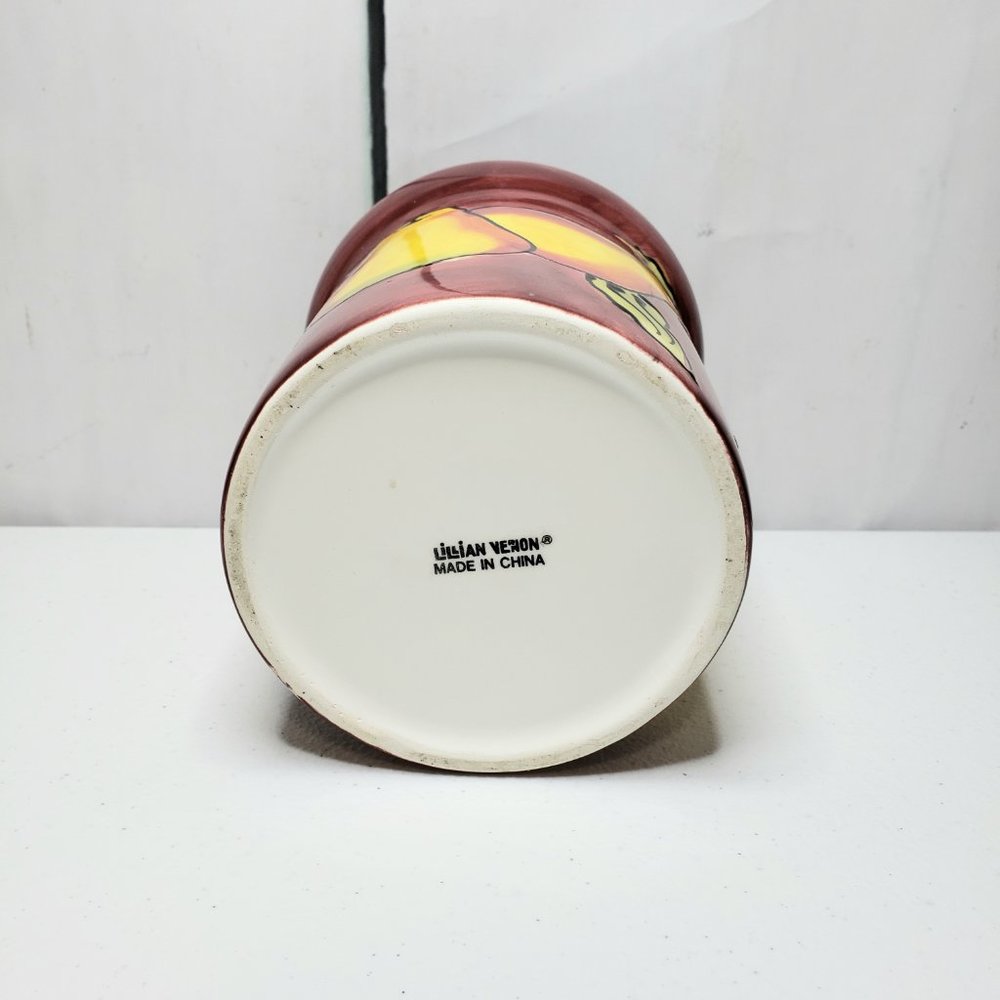 *SOLD* Lillian Vernon Pear Theme Small Ceramic Cookie Jar - Picture 8 of 9